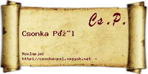 Csonka Pál névjegykártya